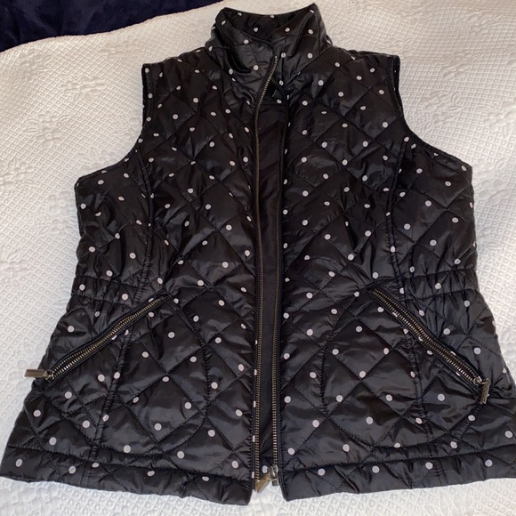 Cute Talbots Quilted Polka Dot Puffer Vest S - Picture 12 of 13